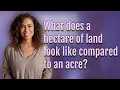 What does a hectare of land look like compared to an acre