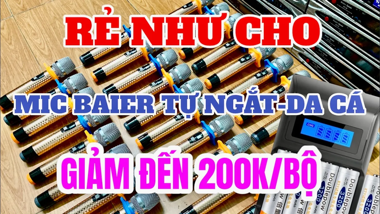 Rẻ như cho mic Baier Vip58 tự ngắt vỏ da cá đẹp 98%,mic không dây bãi siêu hay giảm đến 200k/bộ