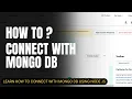 how to solve mongodb connection error how to connect with mongodb database