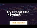 try except else in python