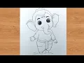 Hungry ganesha asking for modak pencil drawing TaposhiartsAcademy