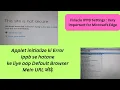 IPPB applet initialization error solution Microsoft Edge setting in Finacle ippb