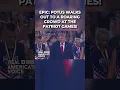 EPIC PRESIDENT TRUMP WALKS OUT TO A ROARING CROWD AT THE PATRIOT GAMES