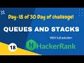 Hacker Rank 30 days of code in C language Day 18 queues and stacks hackerrank