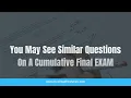 Prepare For Your Cumulative Exam