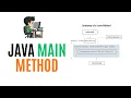 Java Main Method Explained with Simple Examples