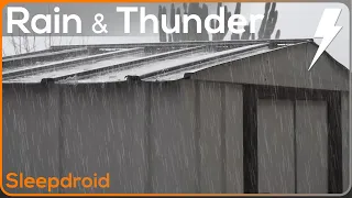 4k Video 2 Hours Of Heavy Rain And Thunder On A Metal Roof Storage Shed Rain On A TIn Roof 