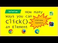 Different ways to click Web Element in Selenium 4 Interview Question Selenium Java