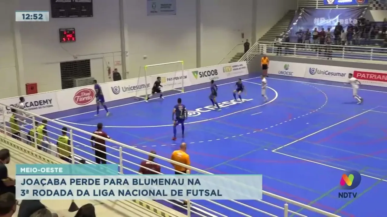 Joaçaba perde para Blumenau na 3ª rodada da Liga Nacional de Futsal