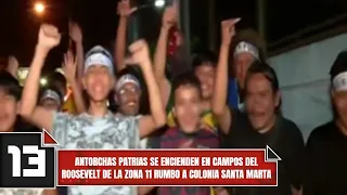 Antorchas patrias se encienden en campos del Roosevelt de la zona 11 rumbo a colonia Santa Marta