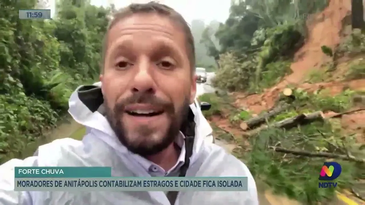 Moradores de Anitápolis contabilizam estragos e cidade fica isolada