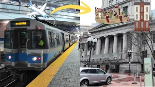 Full Trip Boston Logan Airport to Downtown Boston Airport Walk Blue Line Train Fare