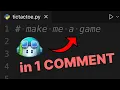 Can Github Copilot make a game from one comment
