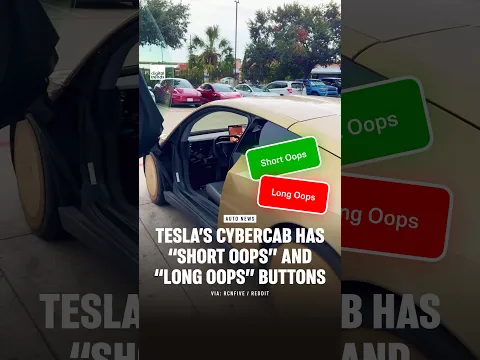 Tesla's Cybercab has "Short Oops" and "Long Opps" Buttons