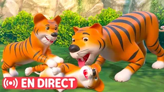 🦁 Meilleures Chansons pour Bébé 🐊🎶 Les animaux de la savane | HeyKids en Français