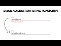 How To Make Email Validation in JavaScript - HTML CSS JavaScript Tutorial for Beginners