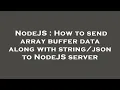 NodeJS How to send array buffer data along with to NodeJS server
