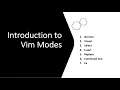 Introduction to Vim Modes Vim Editor Vi Linux Vi Modes vimtutor