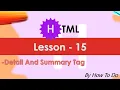 HTML Chapter 15 Details And Summary Tag How To Do