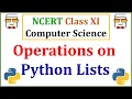 Operations on Python Lists Concatenation Repetition Membership and Slicing