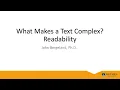 Text Complexity Readability