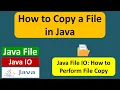 How to Copy a File in Java Java File Java IO Java Tutorial