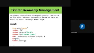 Unit IV Tkinter Geometry Manager in Python