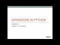 Operators in Python with examples Programming with Python 22616