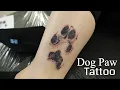 Tattooing a Realistic Paw Print on Ankle