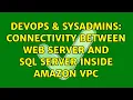 DevOps SysAdmins Connectivity between Web Server and SQL Server inside Amazon VPC