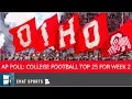 AP Poll College Football Top 25 Rankings For Week 2