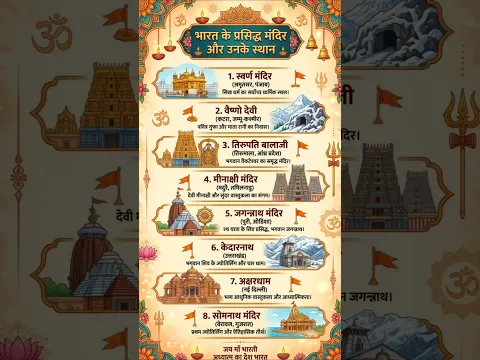 भारत के प्रसिद्ध मंदिर|| Famous Temples Of India|| Indian Static GK || #staticgk #dailygkdose #gk4u