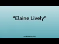 Pronounce Elaine Lively - South Korean accent vs native U S