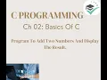 Ch 2 - Basics of C