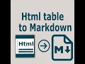 Html Table To Markdown