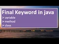 Final Keyword in JAVA