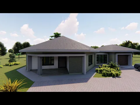 Download MP3 2 bedroom Rondavel | Simple House Design | Single garage | One bathroom | Kitchen | Ensuite | 2patio