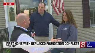 First home with replaced crumbling foundation complete in Tolland
