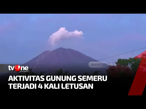 Aktivitas Gunung Semeru Tercatat Terjadi 4 Kali Letusan dan 12 Kali Guguran