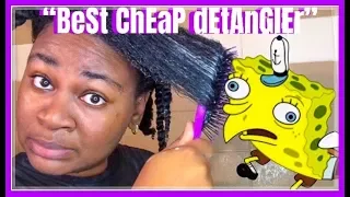 Detangling Thick 4B Natural Hair with Family Dollar Conditioner Brush