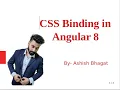 Angular Data Binding CSS Class Binding in Angular framework in detail