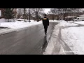 Man attempts to skate on frozen Toronto street