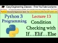 Python Tutorial in Hindi 13 - condition checking with if elif else