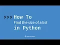How to find the size of a list in Python