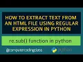 How To Extract Text From HTML File Using Python Python Regular Expression Example Python Regex