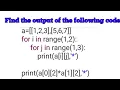 How to calculate list based output calculation in Python by Ella Joshi