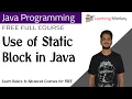 Use of Static Block in Java Lesson 47 Java Programming Learning Monkey