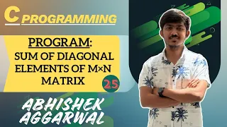 Program Sum of diagonal elements of m n matrix C Programming Abhishek Aggarwal