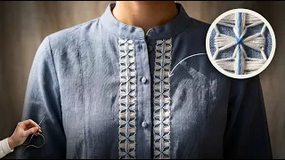 Delicate Floral Design: Easy Decorative Border for Garments