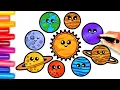 Drawing and Coloring Planets Easy Draw Solar System Learn Names Planets in the Solar System